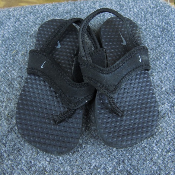Nike Unisex Flip Flop Shoes Black Synthetic Pull On Size T 8 Medium - Picture 3 of 9
